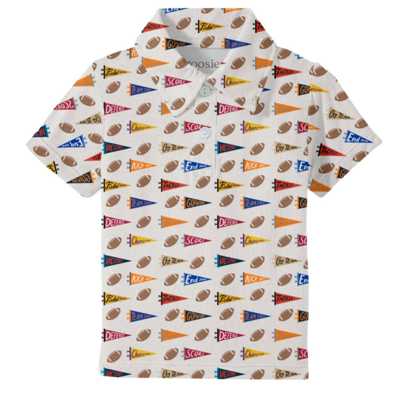 Goosies Short Sleeve Polo Shirt - Varsity Flags