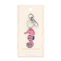 Lucky Feather Ocean Life Silver Keychain - Seahorse