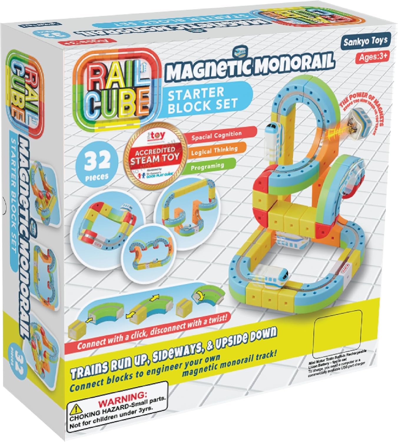 RAIL CUBE Magnetic Monorail 32 Piece Starter Set |  | Safari Ltd®