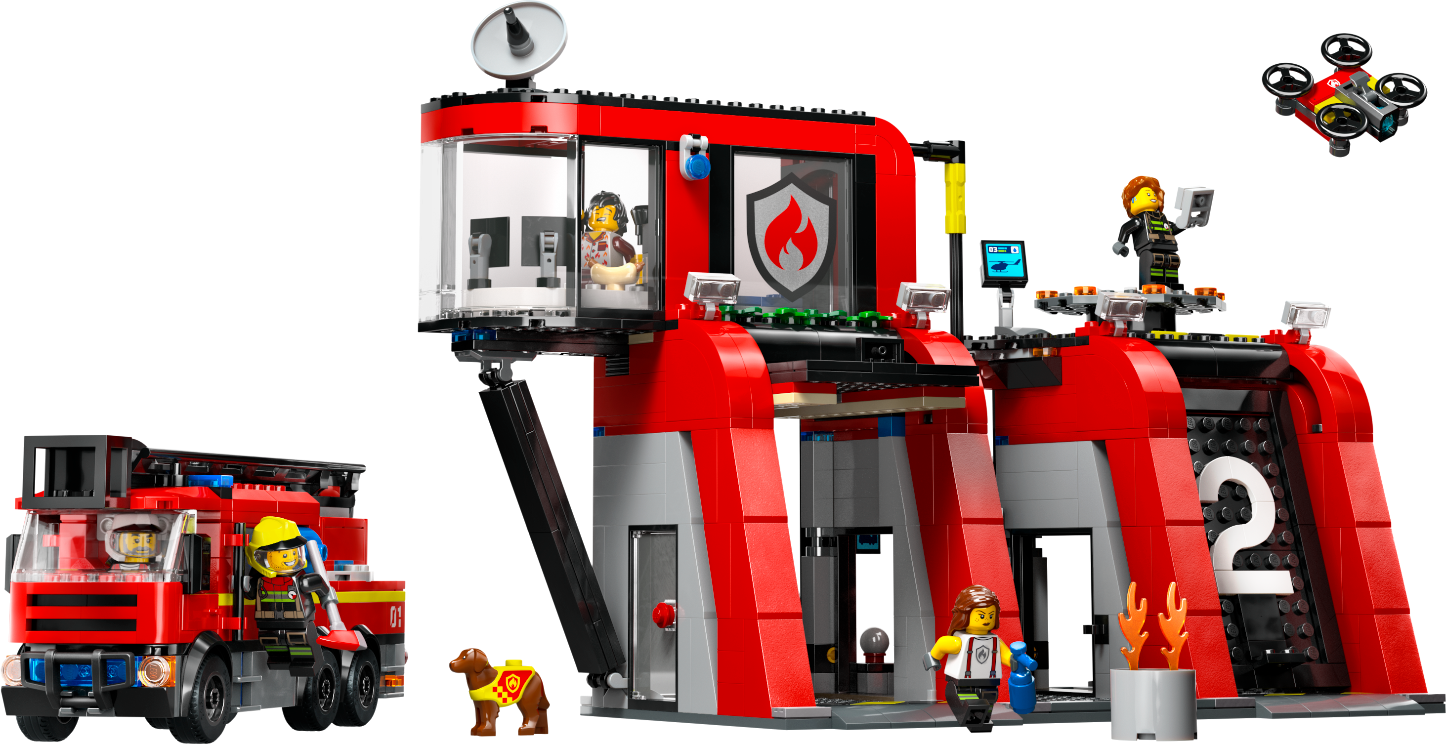 LEGO Fire Station with Fire Truck