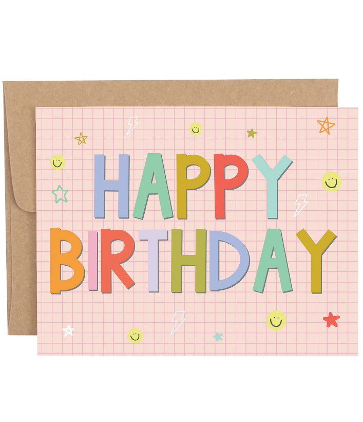 Callie Danielle Happy Birthday Grid Pattern Card |  | Safari Ltd®