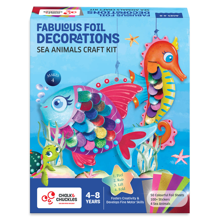 Chalk & Chuckles Foil Decorations - Sea Animals Kit |  | Safari Ltd®