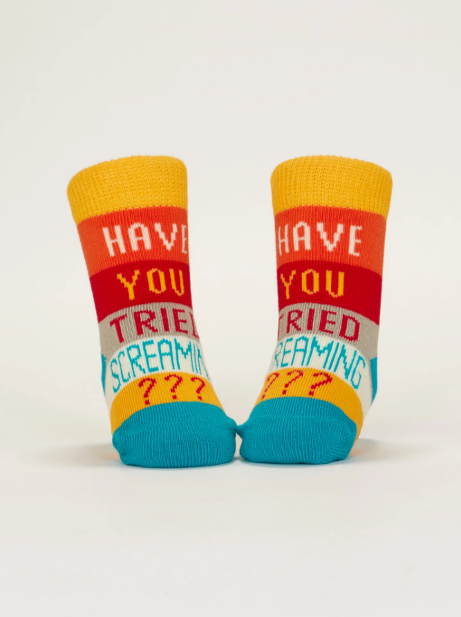 Blue Q Baby Socks - I'm New Here / Have You Tried Screaming???