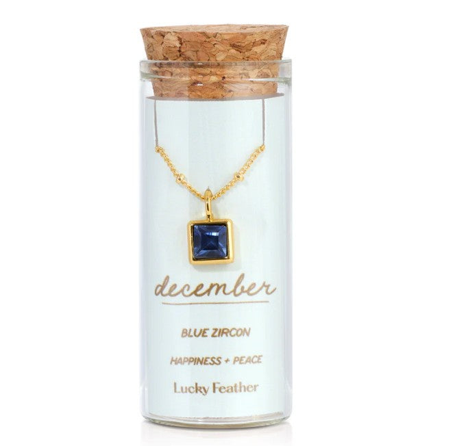 Birthstone Bottle Necklace - Gold - December |  | Safari Ltd®