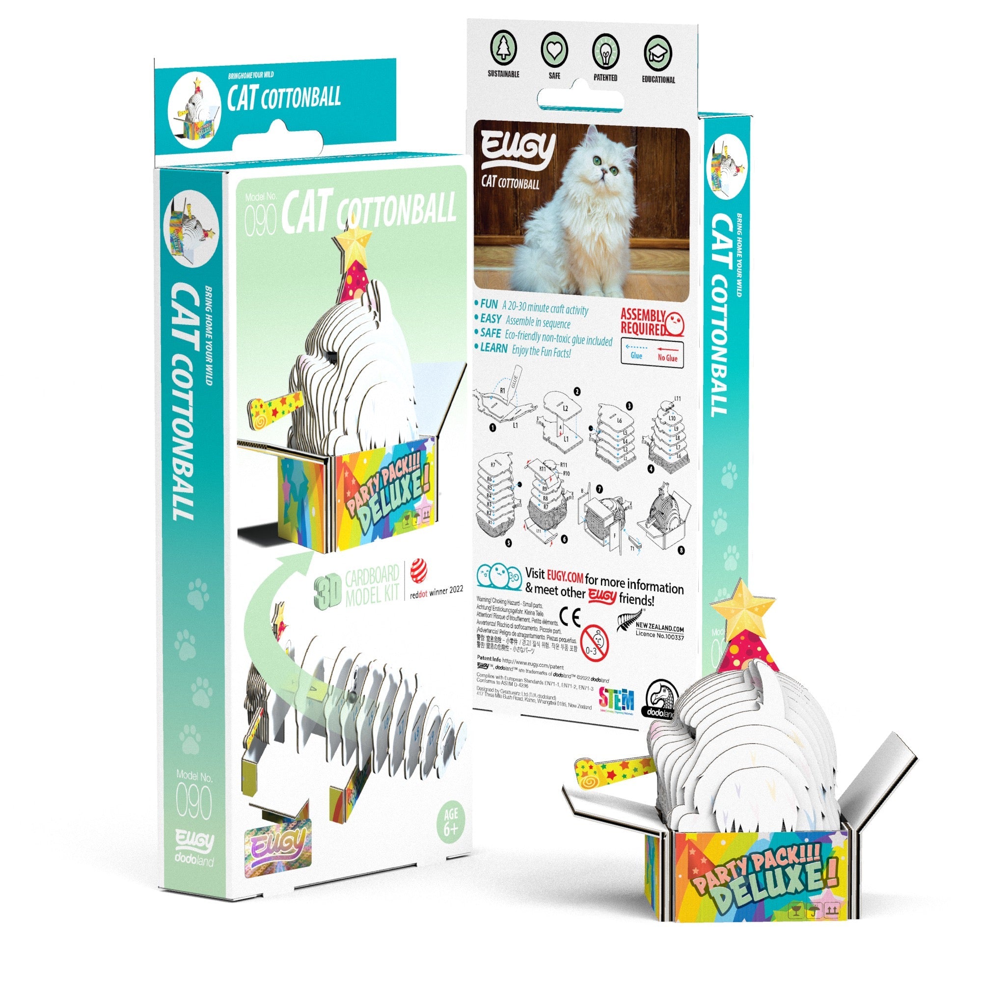 EUGY Cat - Cottonball 3D Puzzle | Eugy | Safari Ltd®