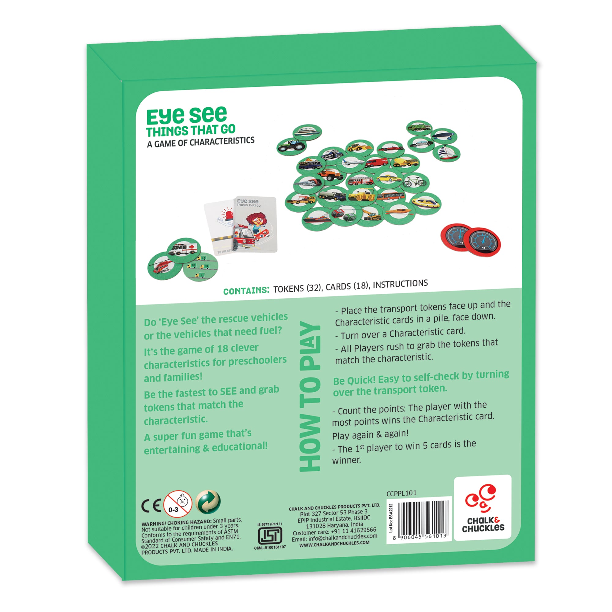 Chalk & Chuckles Eye See - Vehicles Card Game | Safari Ltd®