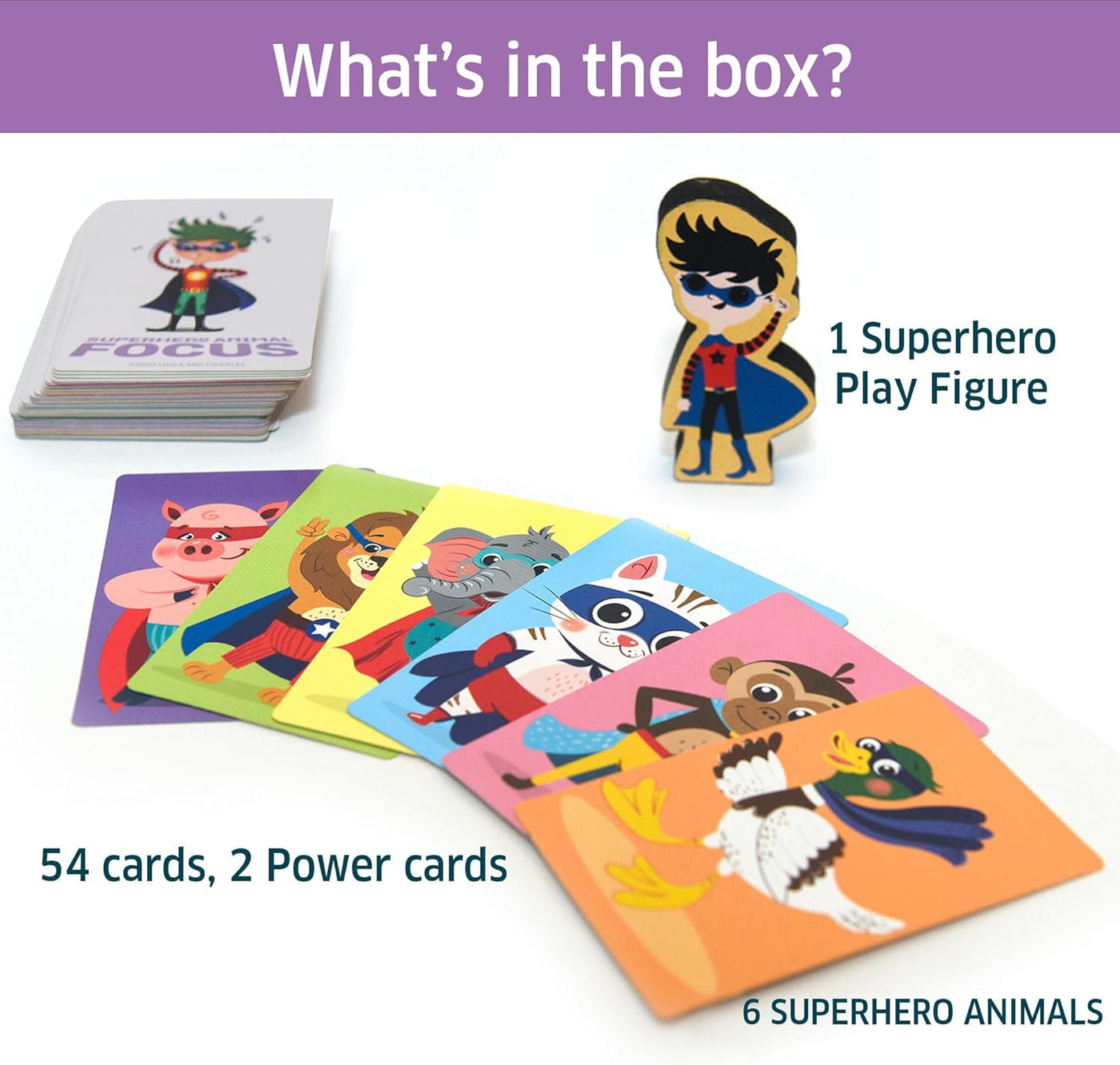 Chalk & Chuckles Superhero Animal Focus Card Game |  | Safari Ltd®