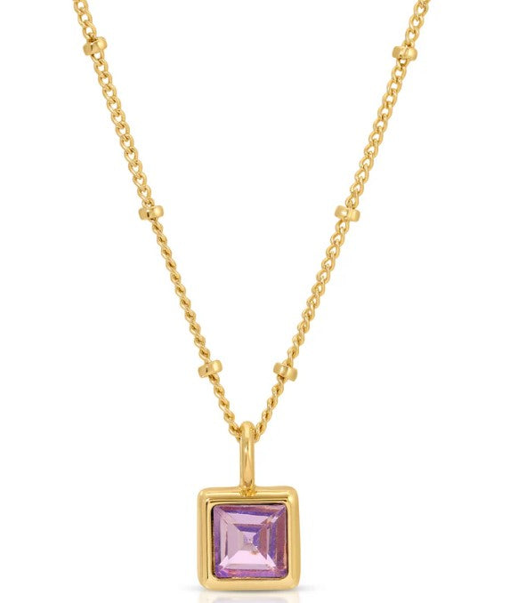 Birthstone Bottle Necklace - Gold - February |  | Safari Ltd®