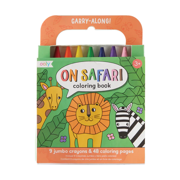 OOLY - Carry Along - Crayon & Coloring Book Kit - Safari