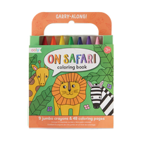 OOLY - Carry Along - Crayon & Coloring Book Kit - Safari
