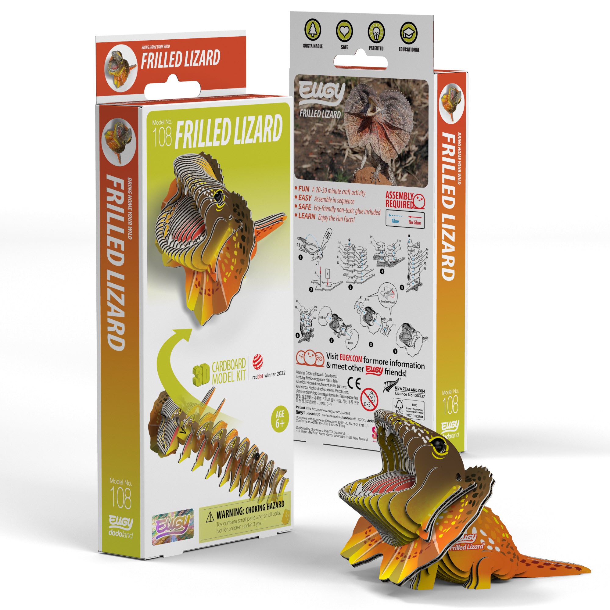 EUGY Frilled Lizard 3D Puzzle | Safari Ltd®