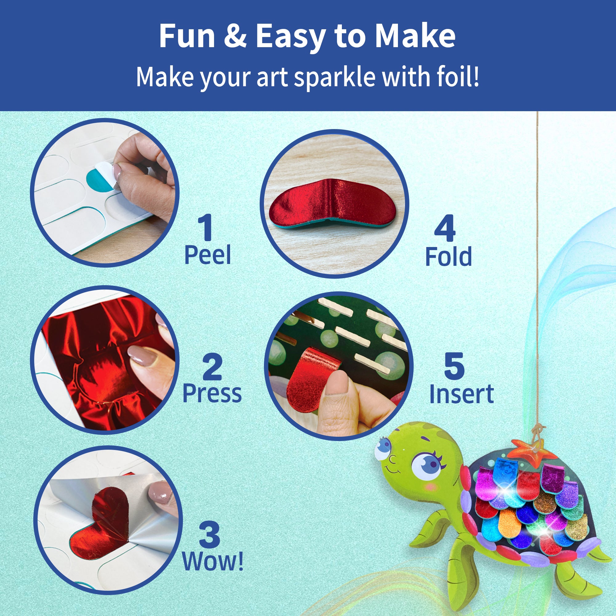 Chalk & Chuckles Foil Decorations - Sea Animals Kit | Safari Ltd®
