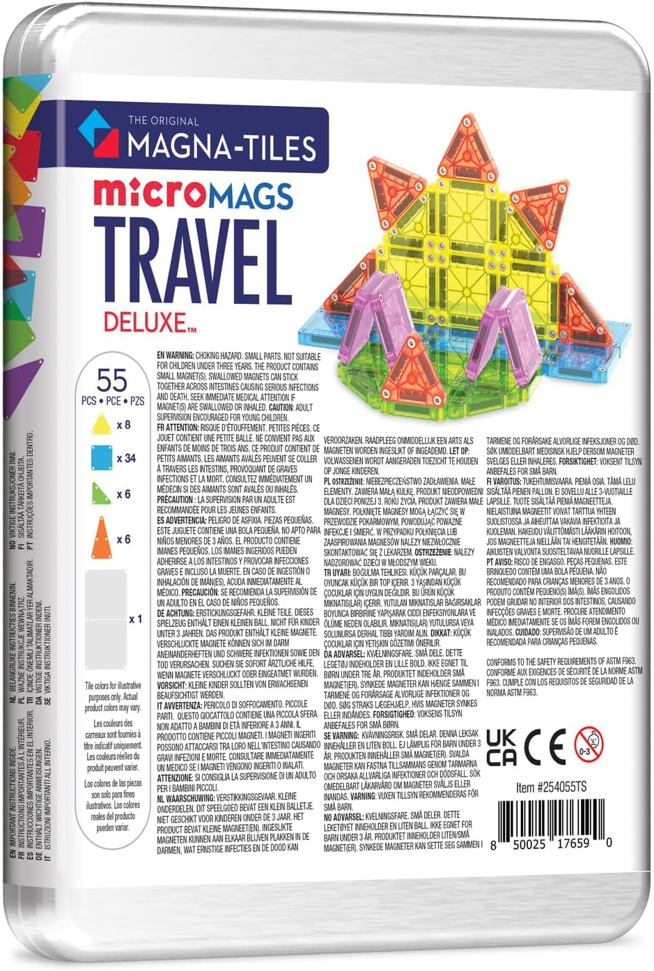 Magna-Tiles microMAGS 55 Pc Deluxe Travel Magnetic Building Set |  | Safari Ltd®