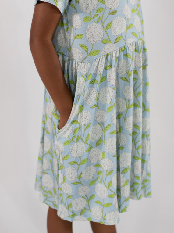 Goosies Short Sleeve Pocket Dress - Hydrangeas