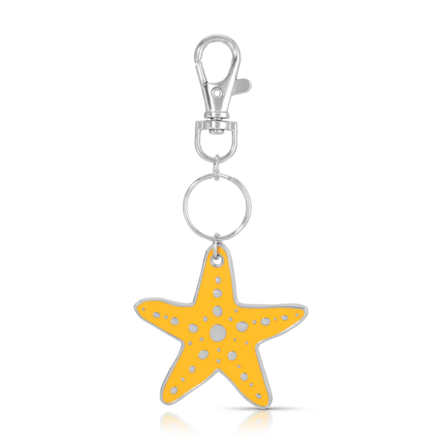 Lucky Feather Ocean Life Silver Keychain - Starfish