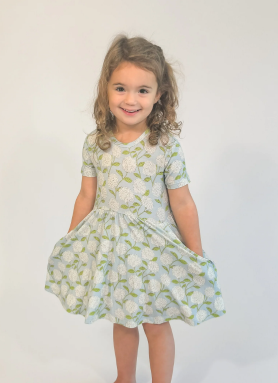 Goosies Short Sleeve Pocket Dress - Hydrangeas
