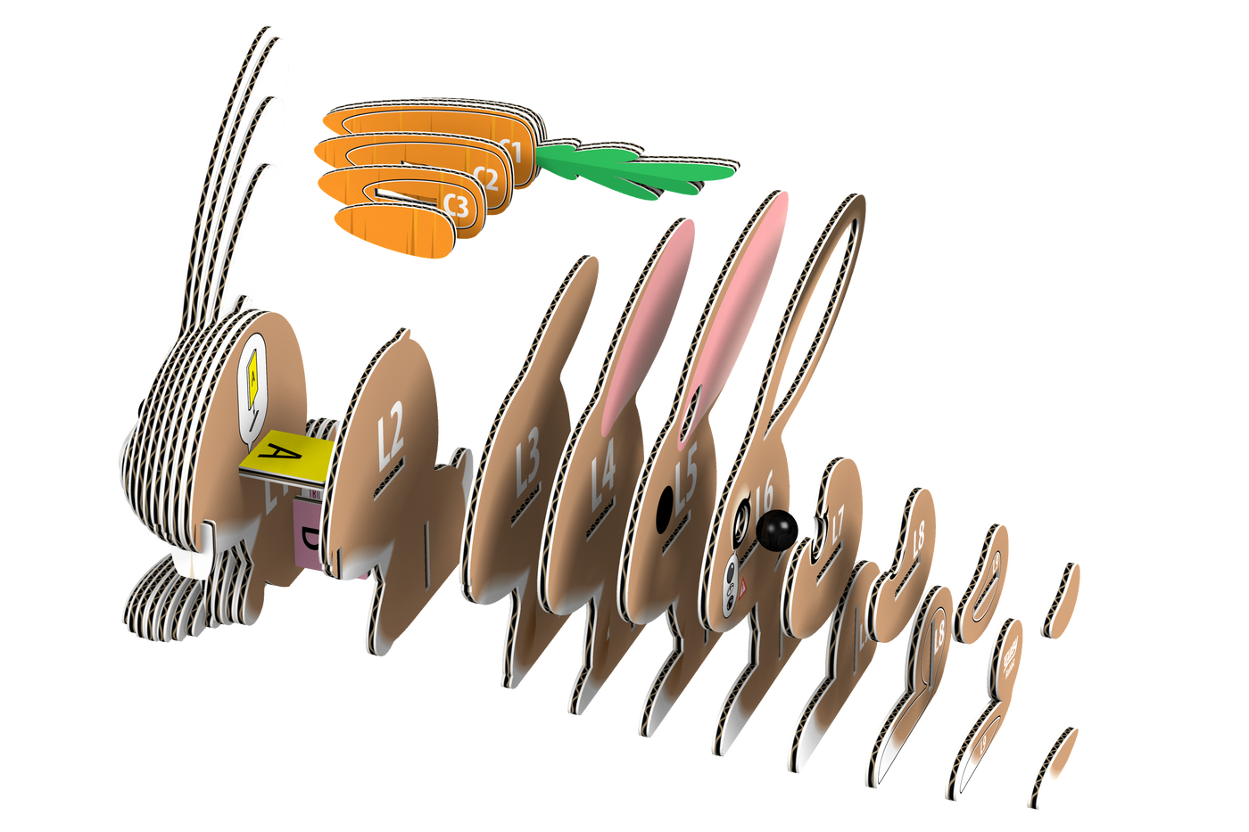 EUGY Rabbit 3D Puzzle | Eugy | Safari Ltd®