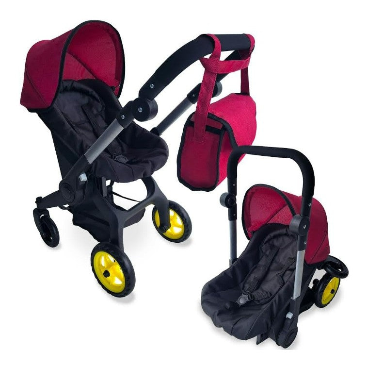 New York Doll Baby Doll Car Seat and Stroller - Maroon