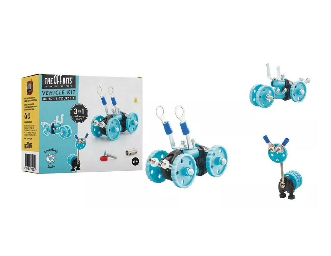 The Off Bits GEARBIT Build-it-Yourself 3-in-1 Vehicle Kit - Blue