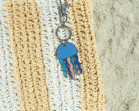 Lucky Feather Ocean Life Silver Keychain - Jellyfish