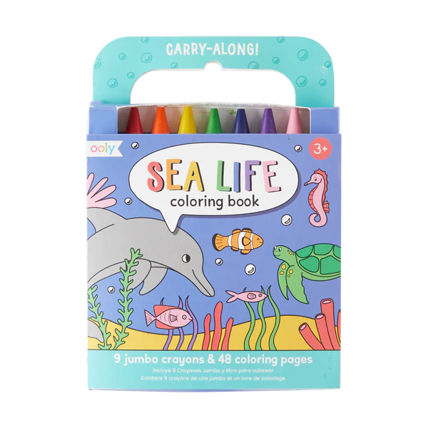 OOLY - Carry Along - Crayon & Coloring Book Kit - Sea Life