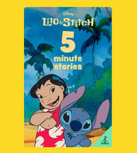 The cover of the Yoto Lilo & Stitch 5-Minute Stories book from Yoto features Lilo smiling with crossed arms and Stitch grinning against a tropical backdrop—an ideal pick for Disney fans.