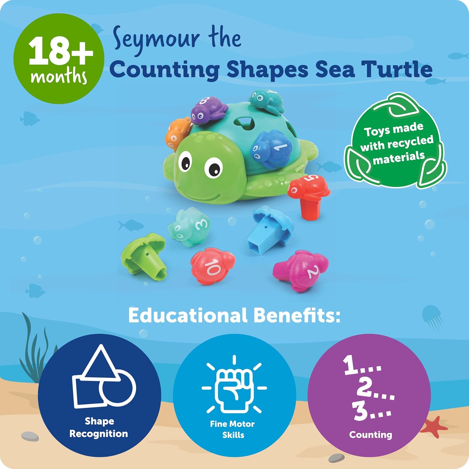 Learning Resources Seymore the Counting Shapes Sea Turtle |  | Safari Ltd®