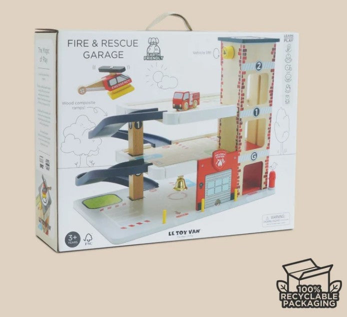 LeToyVan Fire & Rescue Wooden Garage