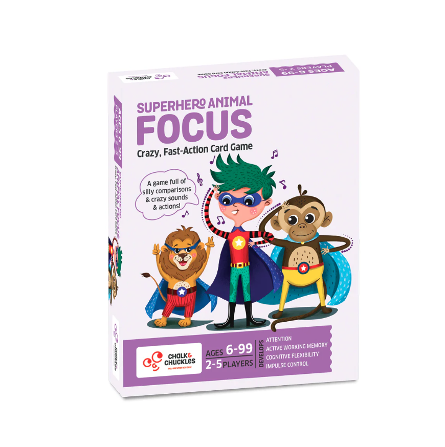 Chalk & Chuckles Superhero Animal Focus Card Game |  | Safari Ltd®