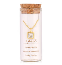 Birthstone Bottle Necklace - Gold - April |  | Safari Ltd®