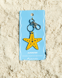 Lucky Feather Ocean Life Silver Keychain - Starfish