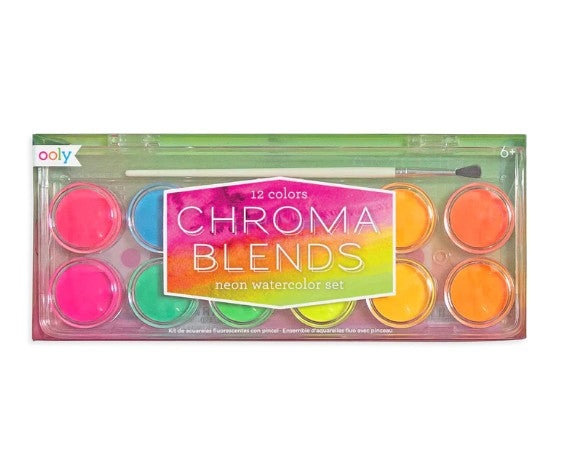 Ooly Chroma Blends: Neon Watercolor Set (13 Pc Set)