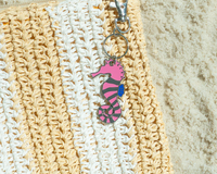 Lucky Feather Ocean Life Silver Keychain - Seahorse