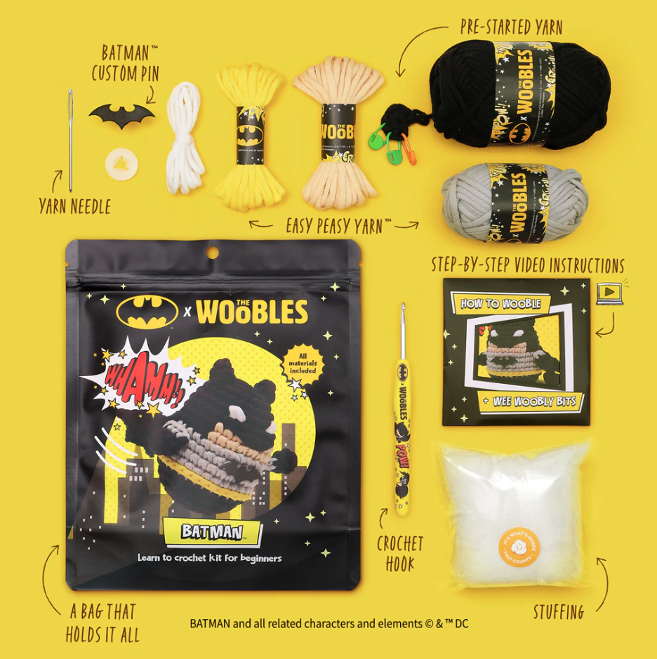 Batman - Woobles Beginner Crochet Amigurumi Kit |  | Safari Ltd®
