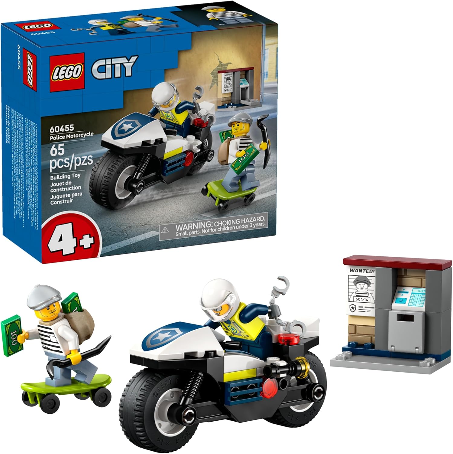 LEGO City Police Motorcycle Chase Building Toy Set 60455 |  | Safari Ltd®
