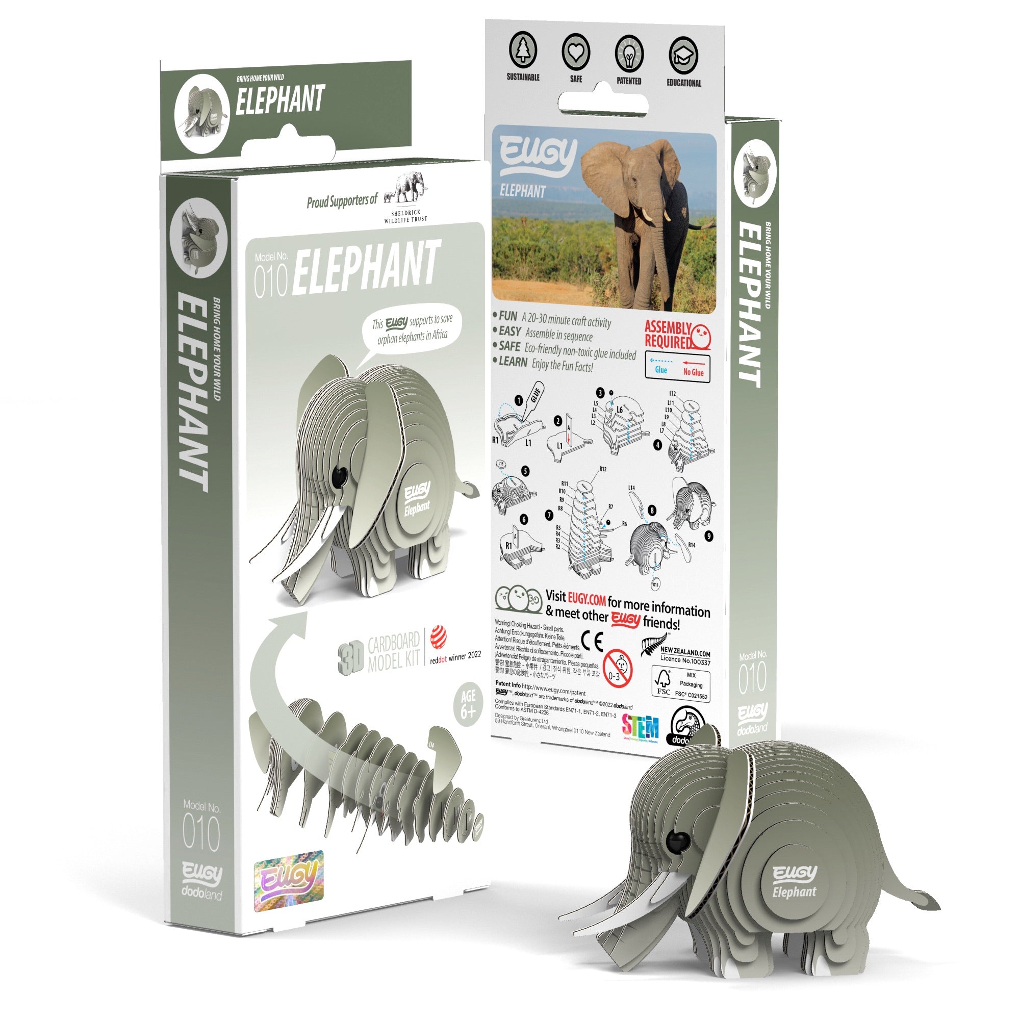 EUGY Elephant 3D Puzzle | Eugy | Safari Ltd®