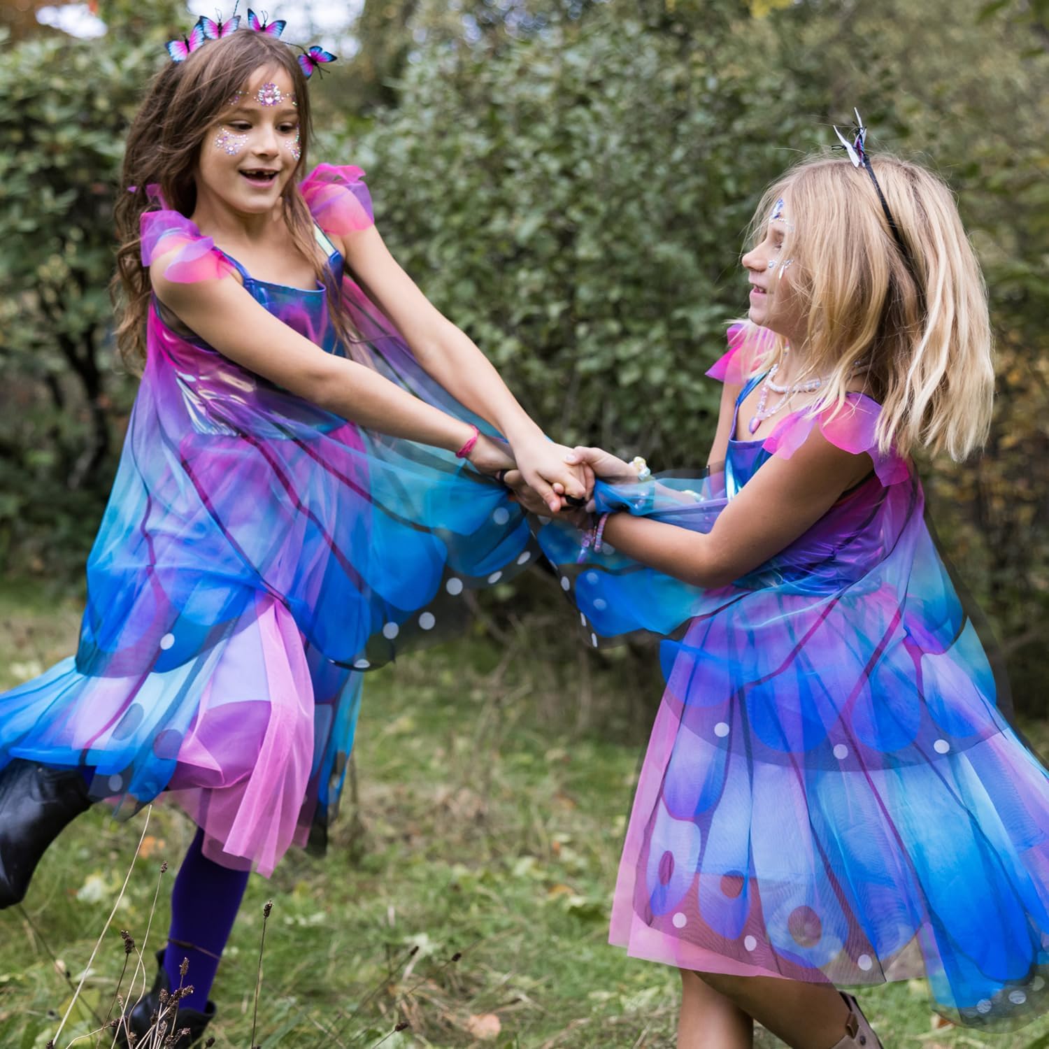 Great Pretenders Butterfly Twirl Dress & Wings Blue/Purple (Size 3-4)