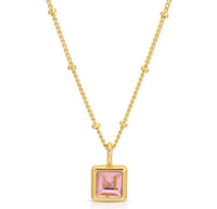 Birthstone Bottle Necklace - Gold - October |  | Safari Ltd®
