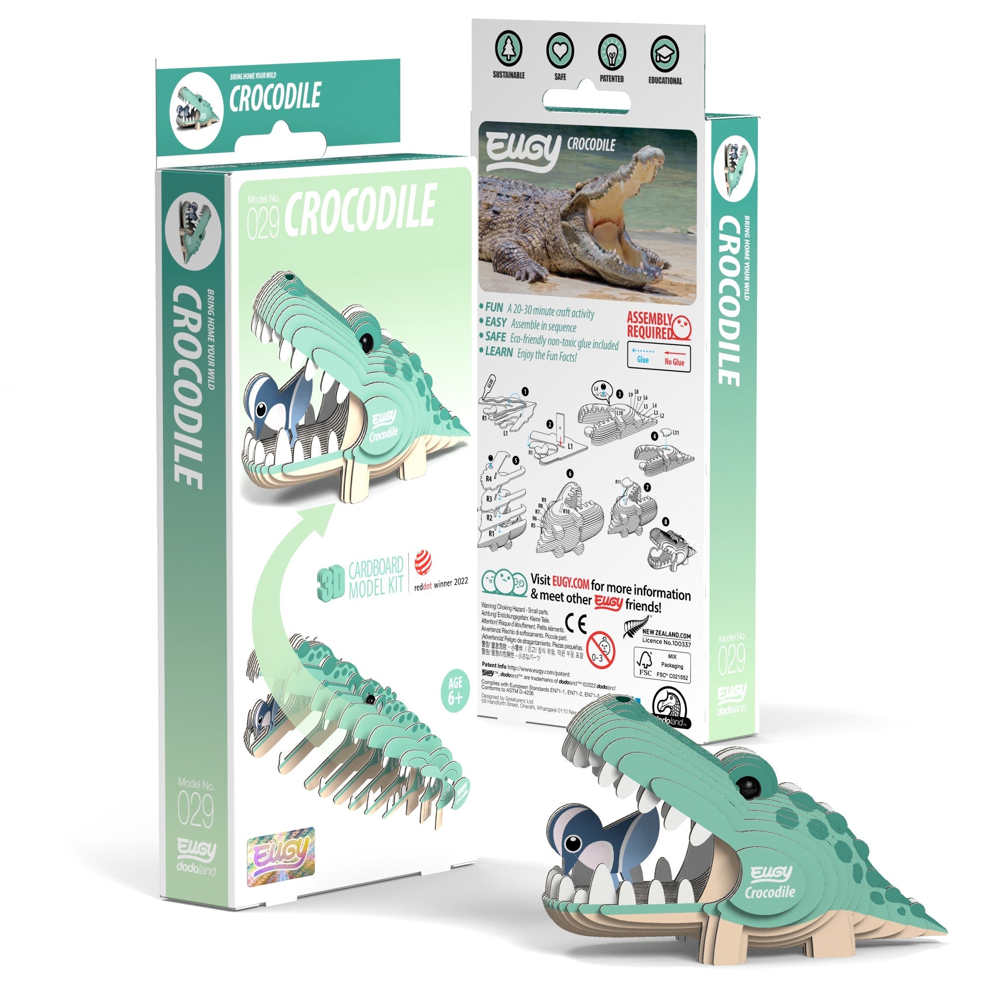EUGY Crocodile 3D Puzzle | Eugy | Safari Ltd®