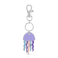 Lucky Feather Ocean Life Silver Keychain - Jellyfish