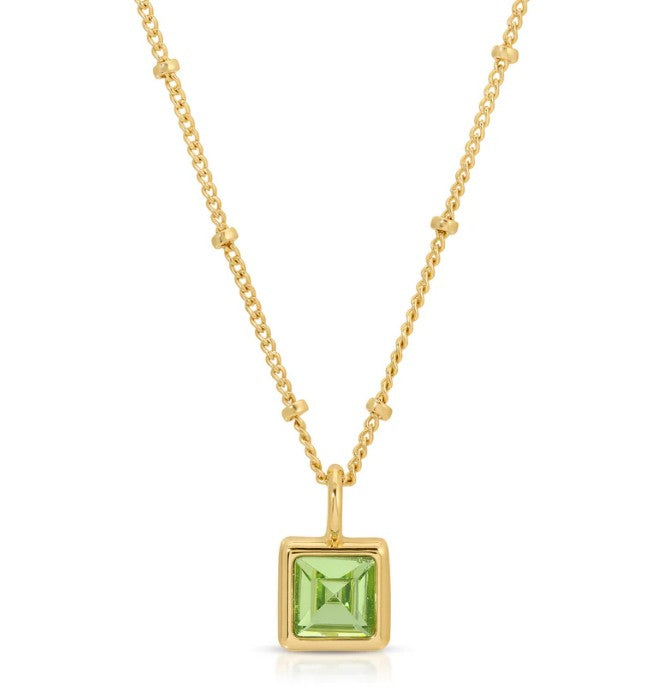 Birthstone Bottle Necklace - Gold - August |  | Safari Ltd®