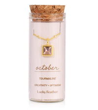Birthstone Bottle Necklace - Gold - October |  | Safari Ltd®