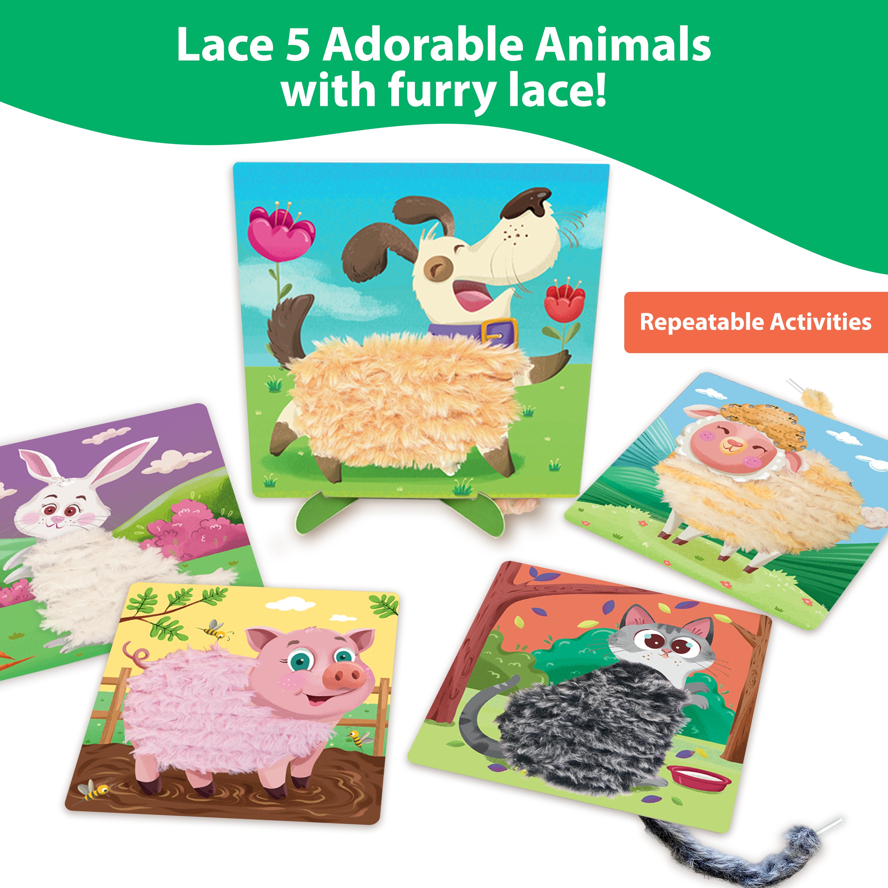 Lace Art - Furry Animals Craft Kit | Safari Ltd®