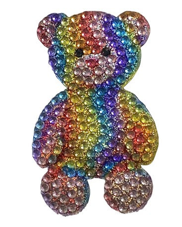 The StickerBean Pastel Bear by StickerBean is a charming bear sticker, adorned with sparkling rhinestones in a pastel rainbow pattern, offering a colorful and shiny look—ideal for anyone who loves cute bear stickers or wants to enhance their decorative sticker collection.