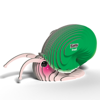 The Eugy EUGY Snail 3D Puzzle is a cute, eco-friendly craft kit featuring a green-shelled snail with big round eyes—perfect for creative STEM play and puzzle lovers.