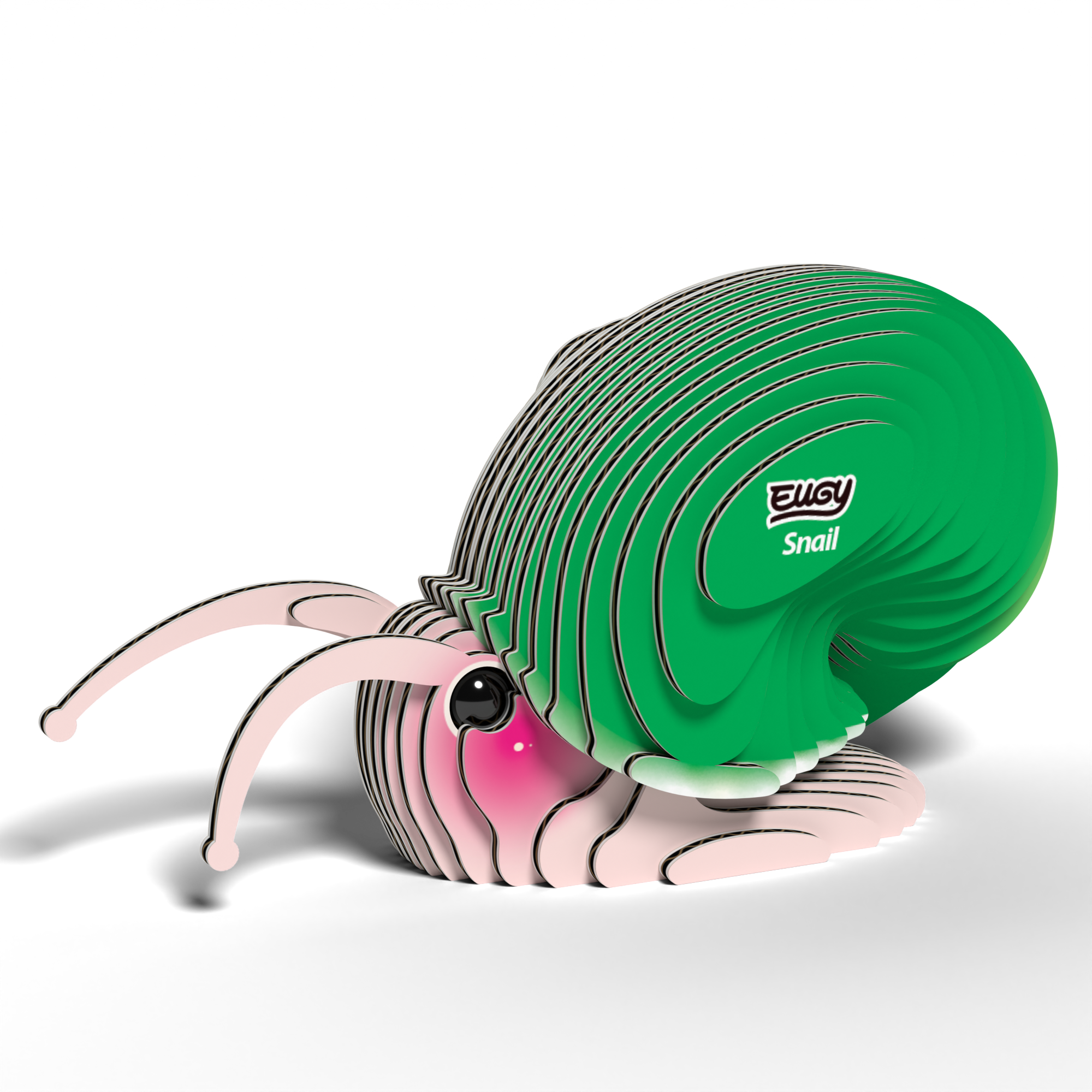 The Eugy EUGY Snail 3D Puzzle is a cute, eco-friendly craft kit featuring a green-shelled snail with big round eyes—perfect for creative STEM play and puzzle lovers.