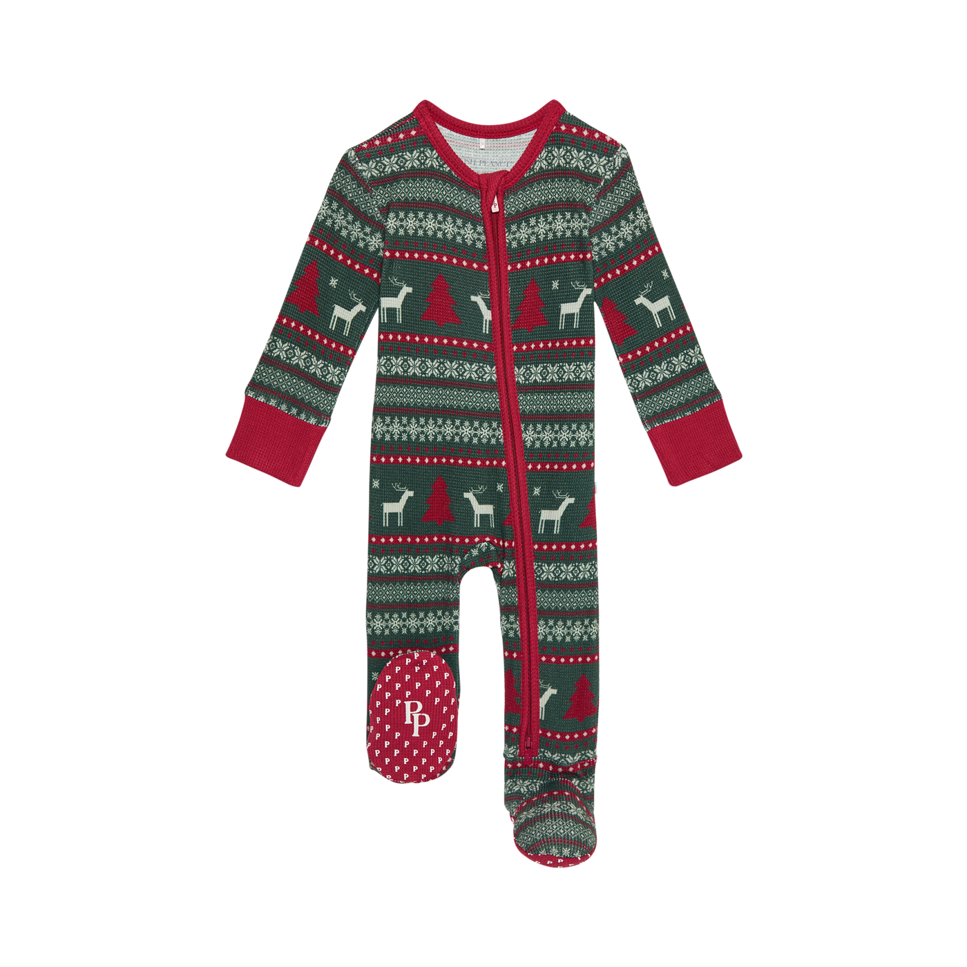 Holiday Fair Isle - Footie Zippered One Piece |  | Safari Ltd®