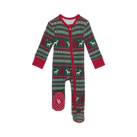 Holiday Fair Isle - Footie Zippered One Piece |  | Safari Ltd®