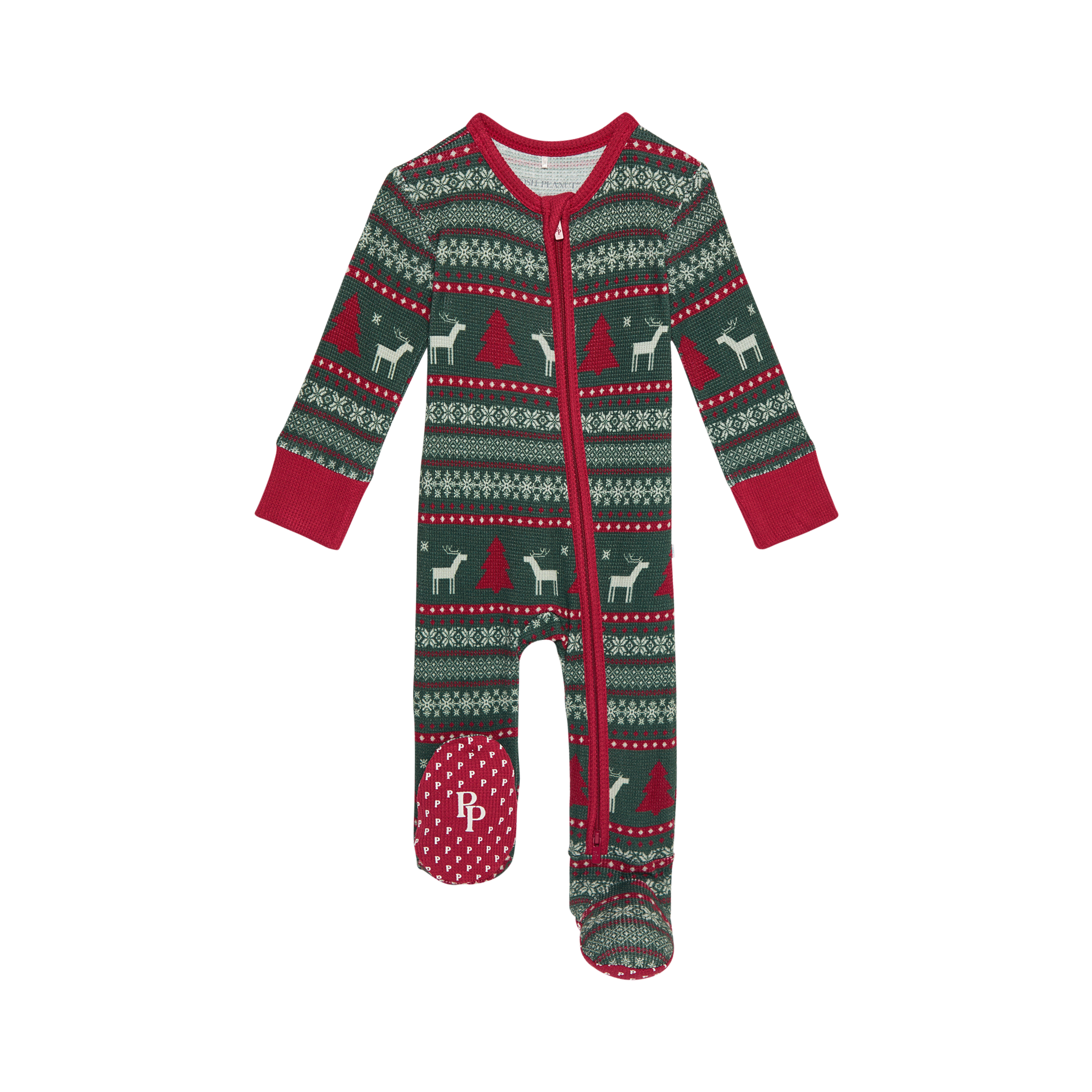 Holiday Fair Isle - Footie Zippered One Piece |  | Safari Ltd®