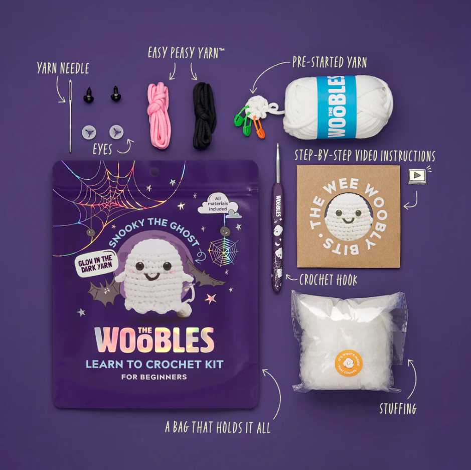 Snooky the Ghost - Woobles Beginner Crochet Amigurumi Kit